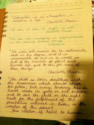 My notebook of quotes to inspire me in raising my children