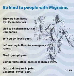 Be kind to people with migraines - and with any other chronic pain ...