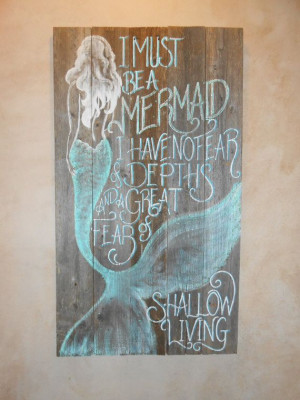 Barnwood Mermaid Sign Hand Painted Original by tawnystreasures, $120 ...