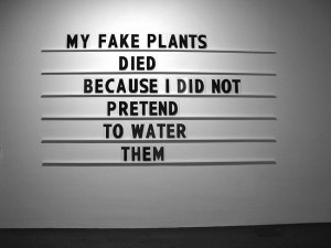 My fake plants died because I did not pretend to water them.