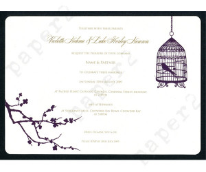 personalised wedding invitation 'birdcage'