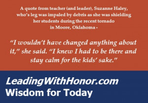 quote from teacher (and leader), Suzanne Haley, who’s leg was ...