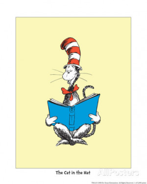 The Cat in the Hat (on yellow) Art Print