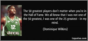 The 50 greatest players don't matter when you're in the Hall of Fame ...