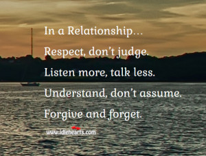 ... don’t judge. Listen more, talk less. Understand, don’t assume