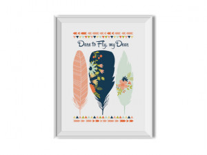 Inspirational Quote Printable Baby Nursery, Dare to Fly ...