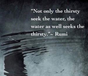 Rumi Quote: Not Only The Thirsty See Water, The Water As Well Seeks ...
