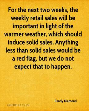 Randy Diamond - For the next two weeks, the weekly retail sales will ...
