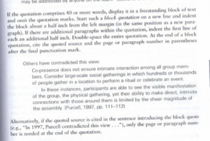 If writing a long quote you indent the quote instead of using ...