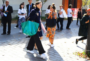 Phoebe Philo leaves the Celine show, captured by Phil Oh. Sadly she ...