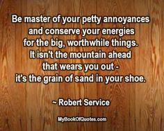 Be master of your petty annoyances and conserve your energies for the ...