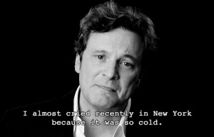 ... and white, cold, colin firth, collin firth, cry, cute, new york, qu