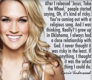 Carrie Underwood. I just absolutely love her. My favorite celebrity ...