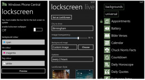 ... few of the many Windows Phone apps that offer lockscreen support