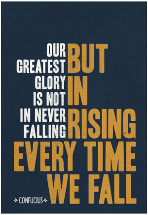 Our Greatest Glory Confucius Quote Poster