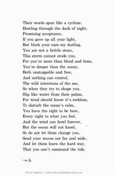 For you are more than blood and bone, You're deeper than the ocean ...