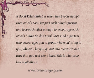 Accept Each Other’s Past