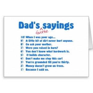 Dads favorite sayings cards