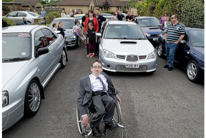 Car loving Simeon goes to Ralph Allen School prom in convoy of Subaru
