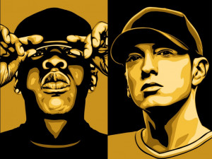 Eminem and Jay-Z Cartoon Wallpaper