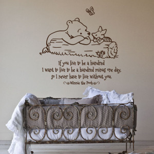Bedroom, Winnie The Pooh Words Quotes For Nursery Wall Decals Design ...
