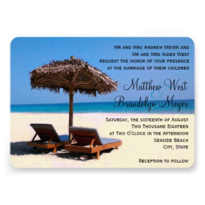 Beach Chairs Destination Wedding Invitation