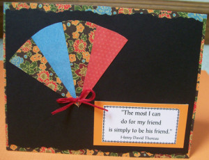 Asian Inspired Fan Friendship Quote Greeting Card