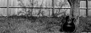 Black Acoustic Guitar Facebook Covers for Timeline