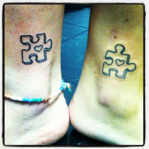 best friend tattoo, I really like the puzzle piece idea soooo cute ...