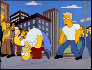 Homer ends an epic brawl with Bart's 'Bigger Brother' in a ...