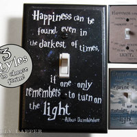 Light Switch Plate Dumbledore Quote Happiness Can Be Found Switchplate ...