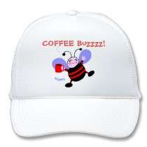 Ladies Cute Funny Coffee Loving Busy Bee Hat by Swisstoons