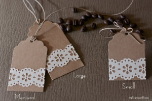 Kraft tags with cream paper lace (made with Martha Stewart - Double ...