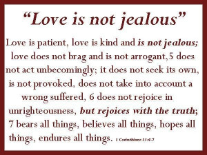 Love is not jealous quote