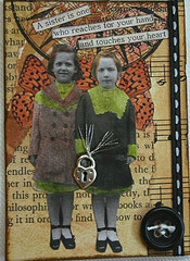 ... Dvir) Tags: girls atc artisttradingcard sisters quote button ribbon