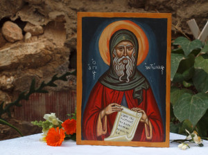 St Anthony of the Desert Abba Anthony the Great, Byzantine icon of the ...