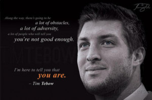 Tim Tebow - New York Jets Adversity Quote Poster