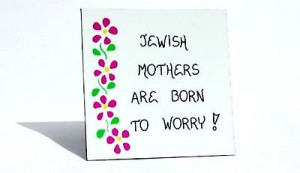 ... magnet - Humorous quote, moms who worry, pink flowers, green leave