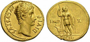 Gold Roman Coin Augustus Caesar