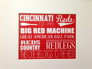 Cincinnati Reds Wall Art, Reds Baseball Sign, Cincinnati Reds Gift ...