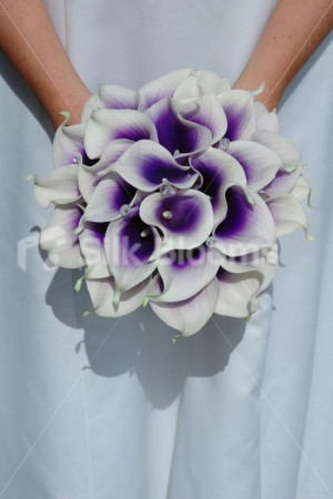 Bridal Bouquet White Purple...