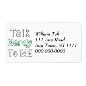 Talk Nerdy To Me Personalized Shipping Label