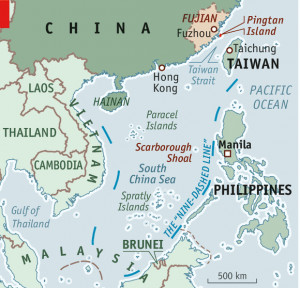 This infographic from Economist.com shows the nine-dash line ...