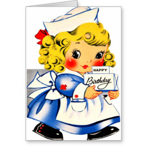 girl nurse retro happy birthday card retro happy birthday card vintage ...