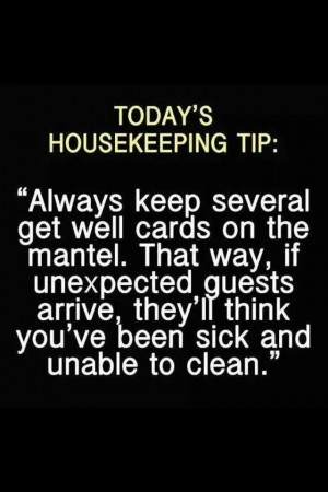 Housekeeping tip