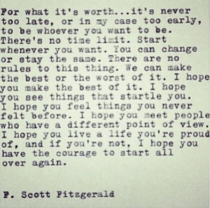 Go Back > Pix For > F Scott Fitzgerald Quotes I Hope You Live A Life ...