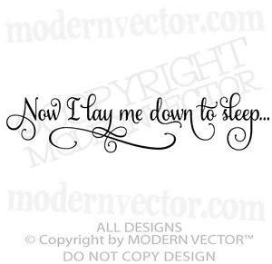 NOW-I-LAY-ME-DOWN-TO-SLEEP-Quote-Vinyl-Wall-Decal-Lettering-Boys-Girls ...