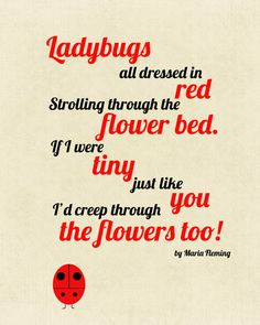 8X10 Ladybug Poem Print by CJMSquared Cute! Decopage onto painted ...