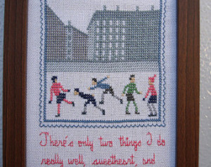 The Cutting Edge - Ice Skating Quot e - Framed Cross Stitch ...