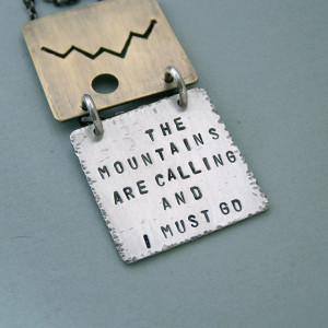 Hiker's Necklace - John Muir Quote - Hand Stamped Sterling Silver and ...
